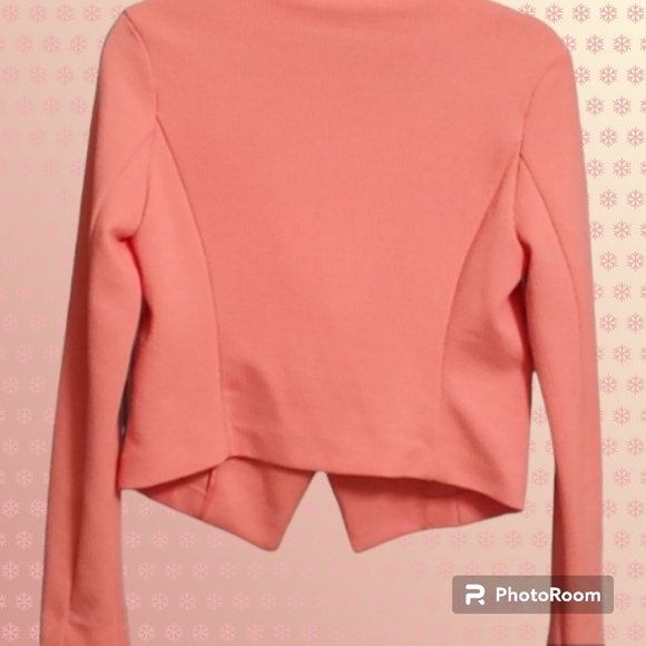 Apt. 9 Blazer Women's Size Xs x-small Coral asymmetrical zipper 100% polyester - Picture 3 of 11